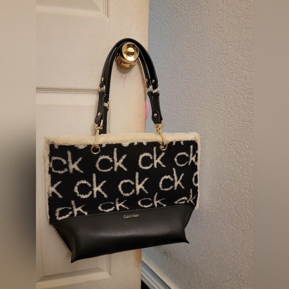 Calvin Klein Shearling Tote Purse